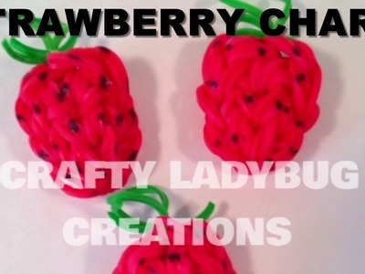 Rainbow Loom Bands STRAWBERRY CHARM How to Make Tutorial by Crafty Ladybug
