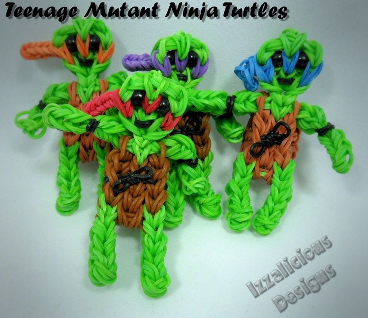 Rainbow Loom Teenage Mutant Ninja Turtles Action Figure.Charm Tutorial