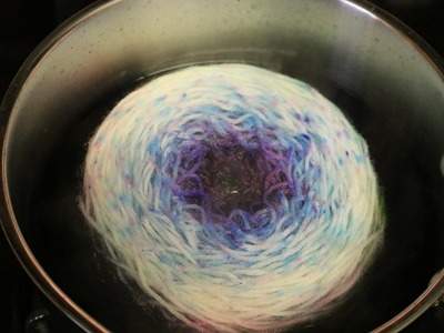Space Dyeing a Cake of Yarn with Easter Egg Dye Pellets