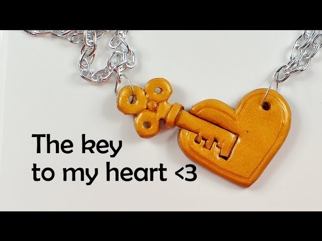 The key to my heart - cute and very simple romantic charm - polymer clay TUTORIAL