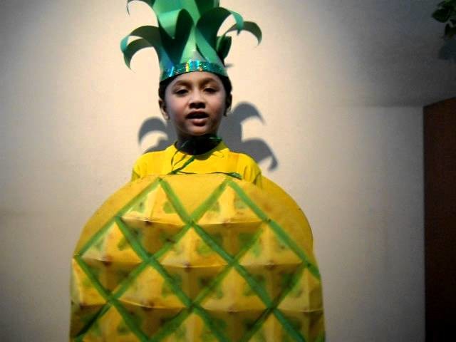 Winning entry of Vedant as Pineapple in Fancy dress. 
