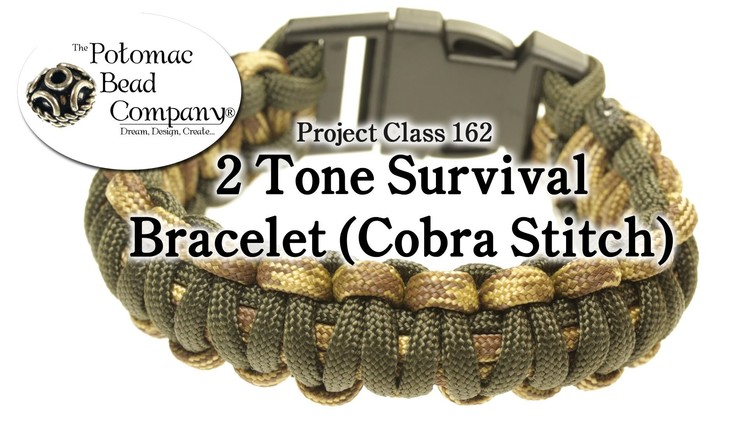 2 Color Paracord Survival Bracelet (Cobra Stitch)