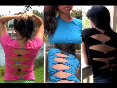 DIY: Super Cute Multi Colored Bow Back Shirts!!