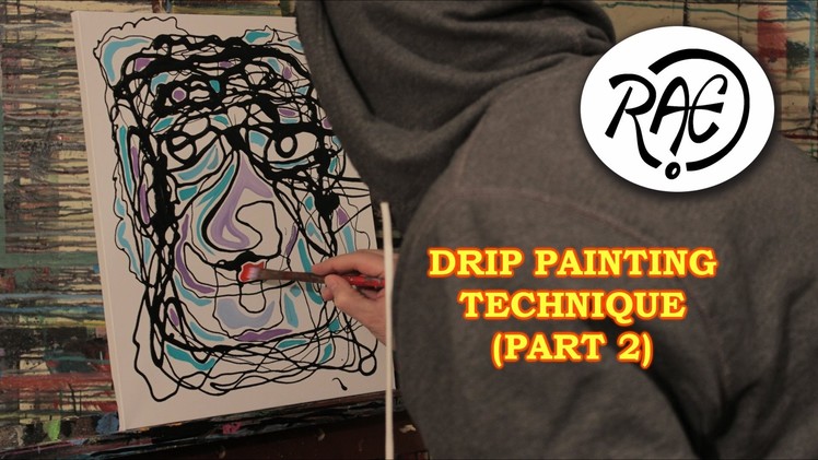 DRIP PAINTING TECHNIQUE (PART 2) Acrylic Painting on Canvas VIBRANT COLOUR!