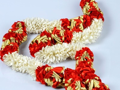 How To Make A Garland:Easy Garlands Making Tutorial With Sartin Ribbons.Flower