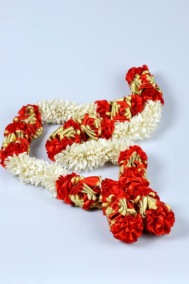 How To Make A Garland:Easy Garlands Making Tutorial With Sartin Ribbons.Flower