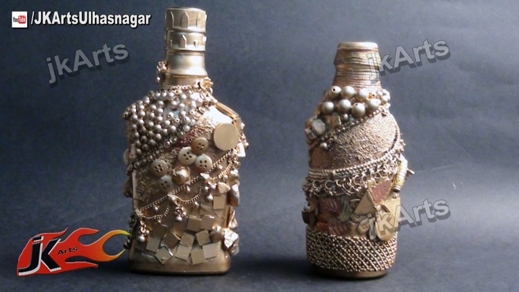 HOW TO: make Antique Bottle from Glass Bottle (Best Out Of Waste) - JK Arts 503