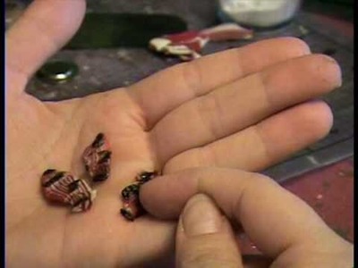 How to Make Bacon from polymer clay for miniature dollhouse.  By Garden of Imagination