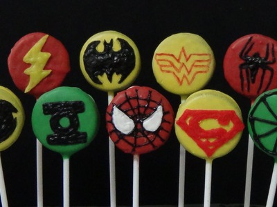 How to make oreo cookies pops and decorate them as justice league and spiderman