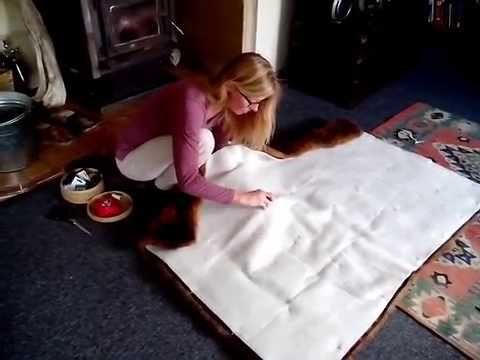 How to Tack Wool Wading onto the Back of a Fur Blanket