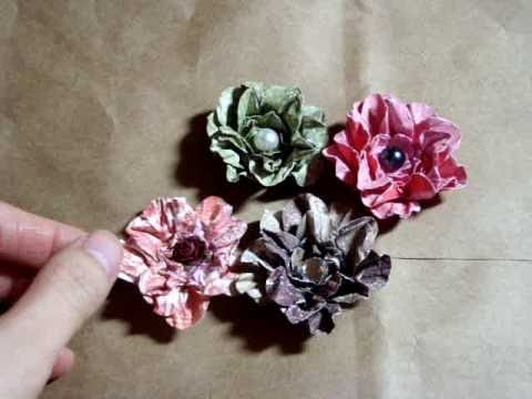 Paper Flowers Using Tracylovestoscrap's Technique~ (Thanks Tracy!)