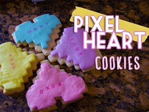Pixel Heart Cookies : Valentine's Day Gift