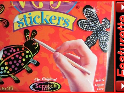 Scratch Art Paper Magic Color Sticker Kit For Kids w. Tools & Patterns For Fun Ideas to Designs