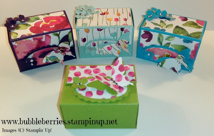 Stampin' Up! - Painted Blooms and Butterfly Gift.Treat Box