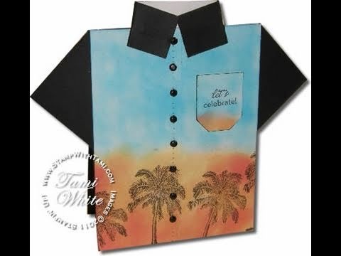 "Tommy Bahama" Tropical shirt card featuring Stampin' Up products