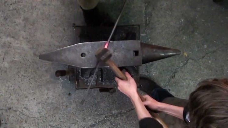 Forging a small candle holder, featuring my friend Benjamin.