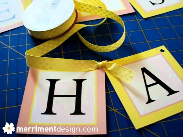 How to make a hanging Happy Birthday sign {plus free printable}