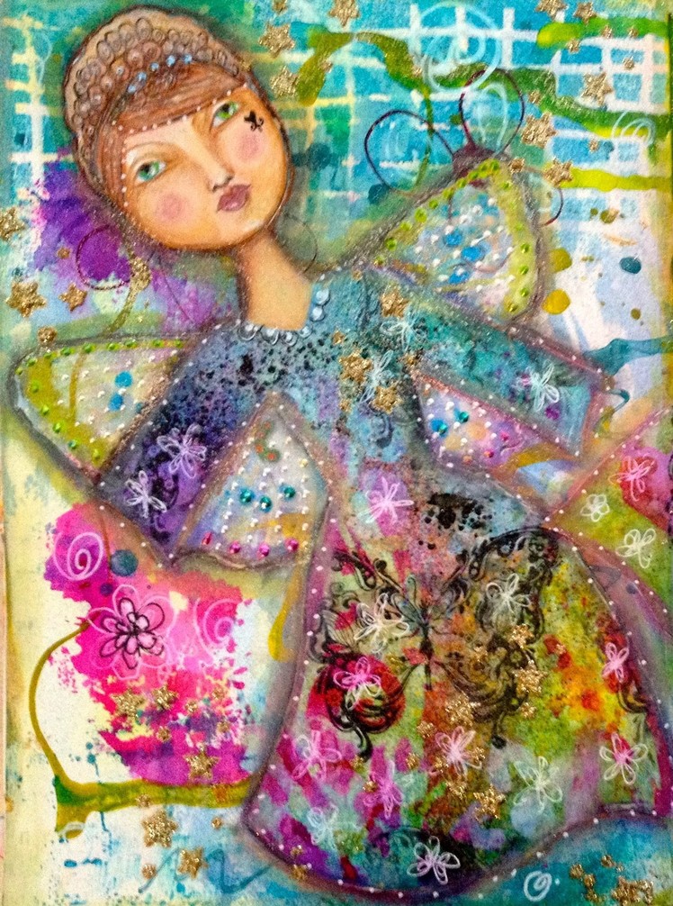 Mixed Media Journal Page "Fairies3"