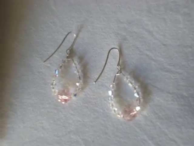 Silver Swarovski Crystal drop earrings