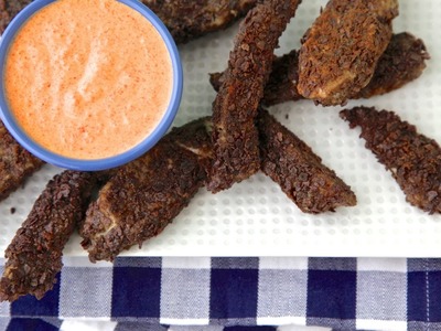 Blue Corn Chip Crusted Fish Sticks - 4th of July Recipes - Weelicious