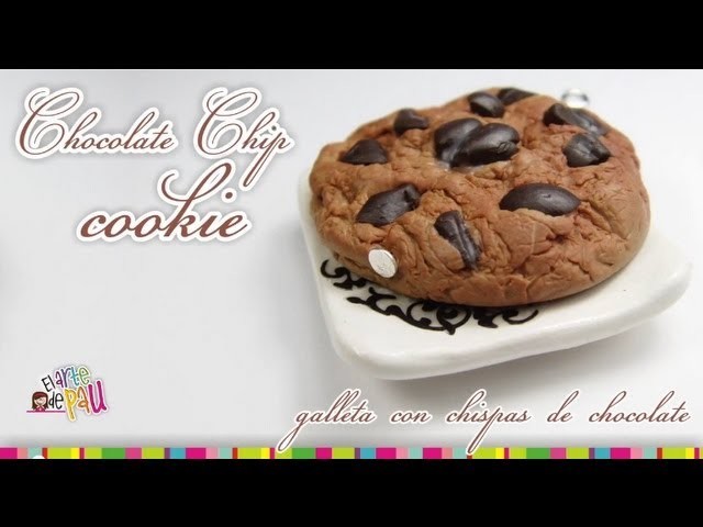 Chocolate chip cookie polymer clay Tutorial. Galleta chispas de chocolate de Arcilla polimérica