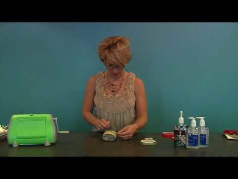 Decorative Hand Sanitizer (Step 2) - Using the Tim Holtz Tonic Scissors