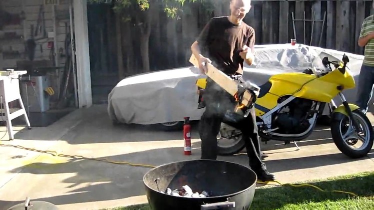 Firing up a charcoal BBQ with liquid oxygen