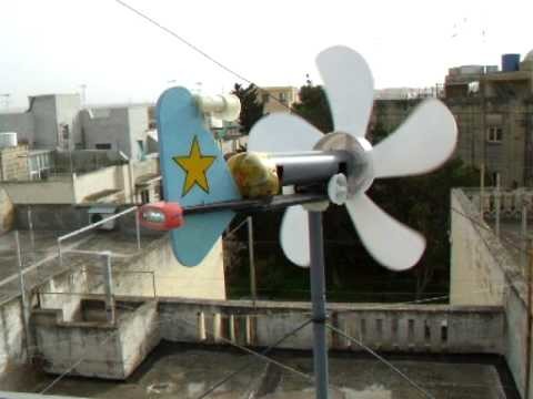 Free Energy From My Mini Wind Turbine By Day ,,, Watch Clip By Night