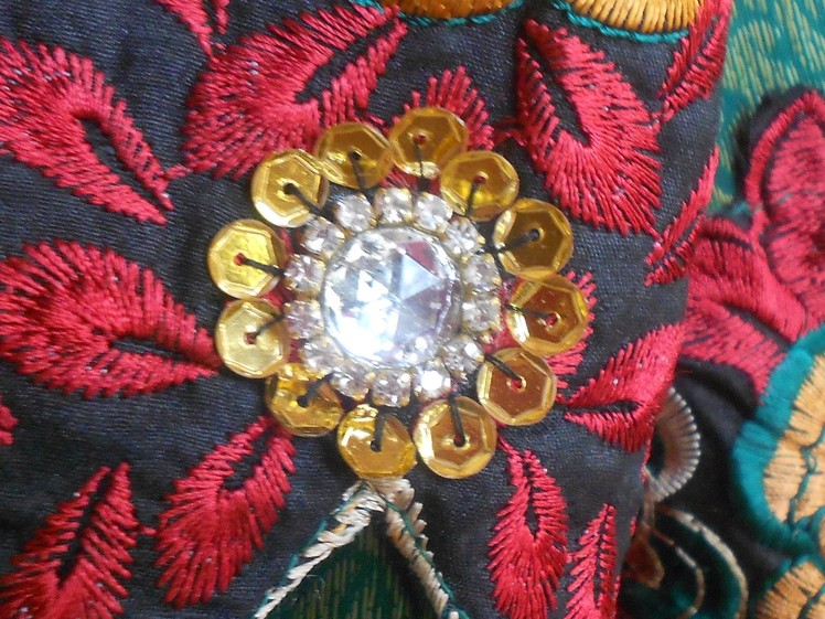 HOW TO DECORATE A SALWAR WITH SEQUINS,CUP CHAIN ,&KUNDAN STONE