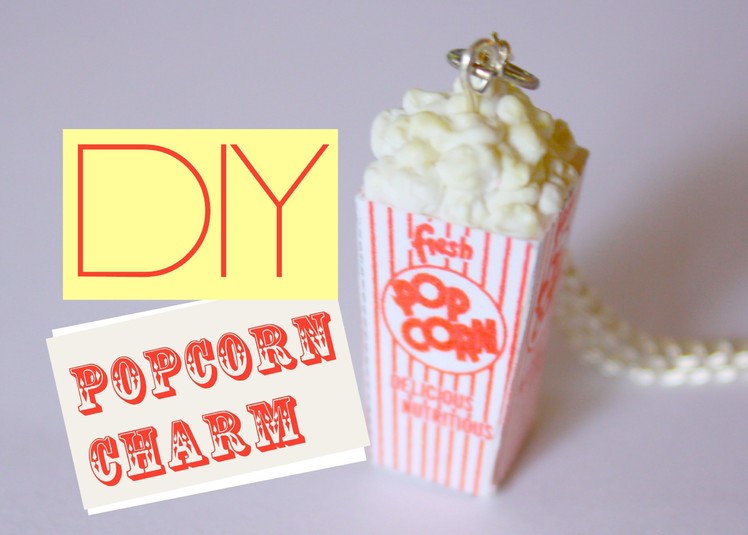 Popcorn Box Charm - Polymer Clay Miniature Food Jewelry Tutorial