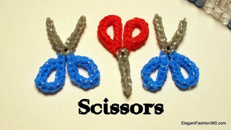 Scissor(Open End) Charm - How to Rainbow Loom Pattern Design - School Series