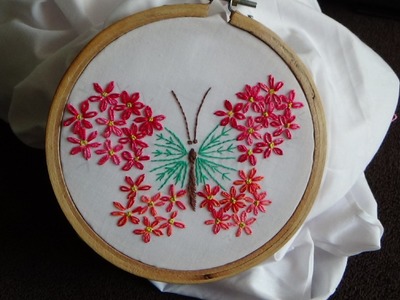Hand Embroidery: Embroided Butterfly (ft Lazy Daisy)