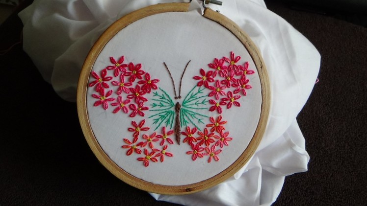 Hand Embroidery: Embroided Butterfly (ft Lazy Daisy)