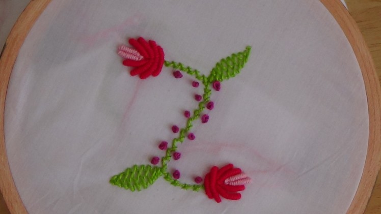 Hand Embroidery: Flower Buds (Bullion Knot Stitch)