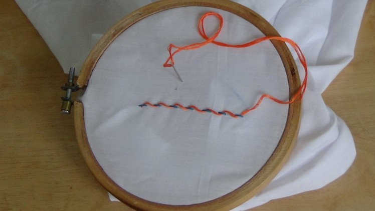Hand Embroidery: Whipped Running Stitch