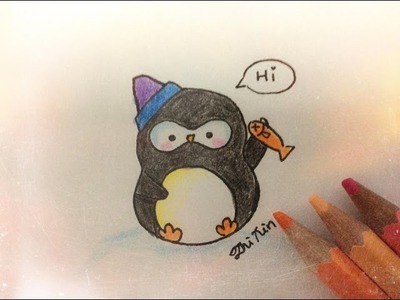 How to draw a cute little baby penguin :)