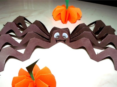How to make a paper spider decoration for Halloween, fold and cut
