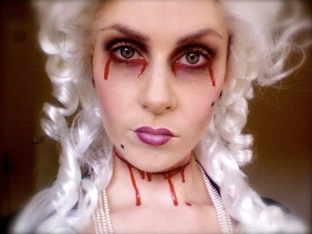 Marie Antoinettes ghost Halloween Makeup;.  'Let them eat cake!'