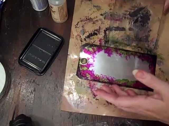 Demo: Metal tag art using alcohol ink & stamps