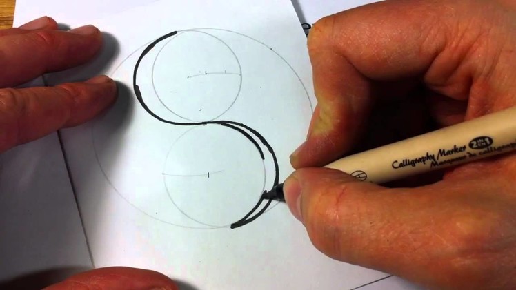 How to Draw a Celtic Spiral 1 - Double Spiral from Book of Kells (similar to Yin Yang)