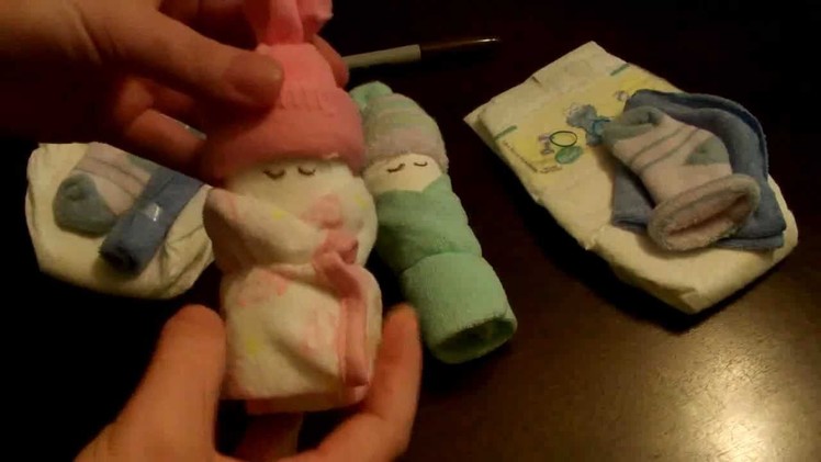 How to make a Miniature Diaper Baby (for baby shower)