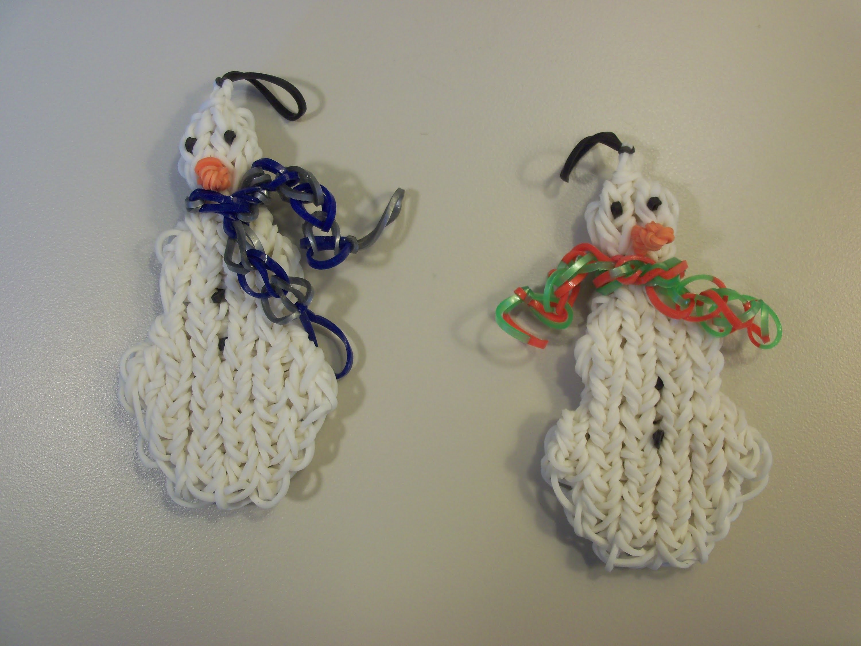 how to make a rainbow loom snowman with three snowballs