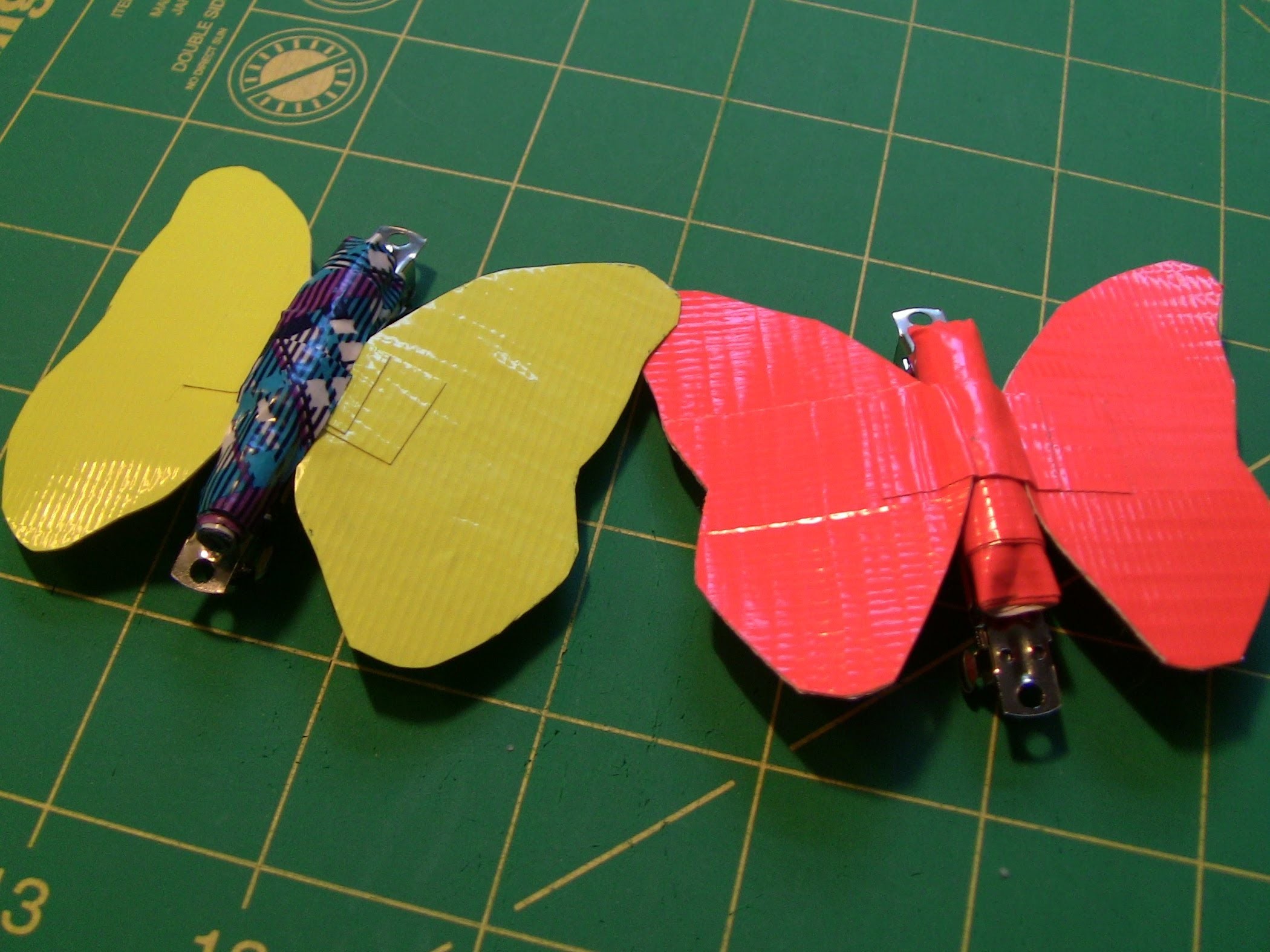 How to make Duct tape Butterfly hair clips!