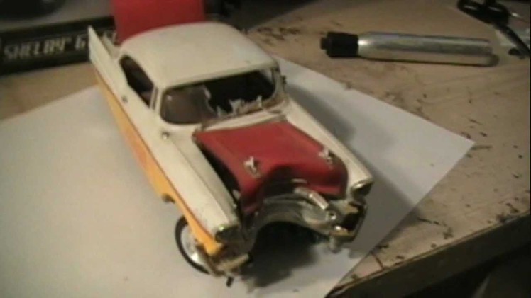 HOW TO MAKE YOUR MODEL CAR JUNKER LOOK LIKE IT WRECKED INTO A TREE OR POLE LESSON 3