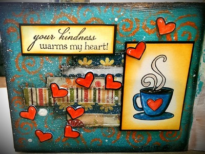 Mixed Media Mini Art Journal Series  Page #9 - Your Kindness Warms My Heart