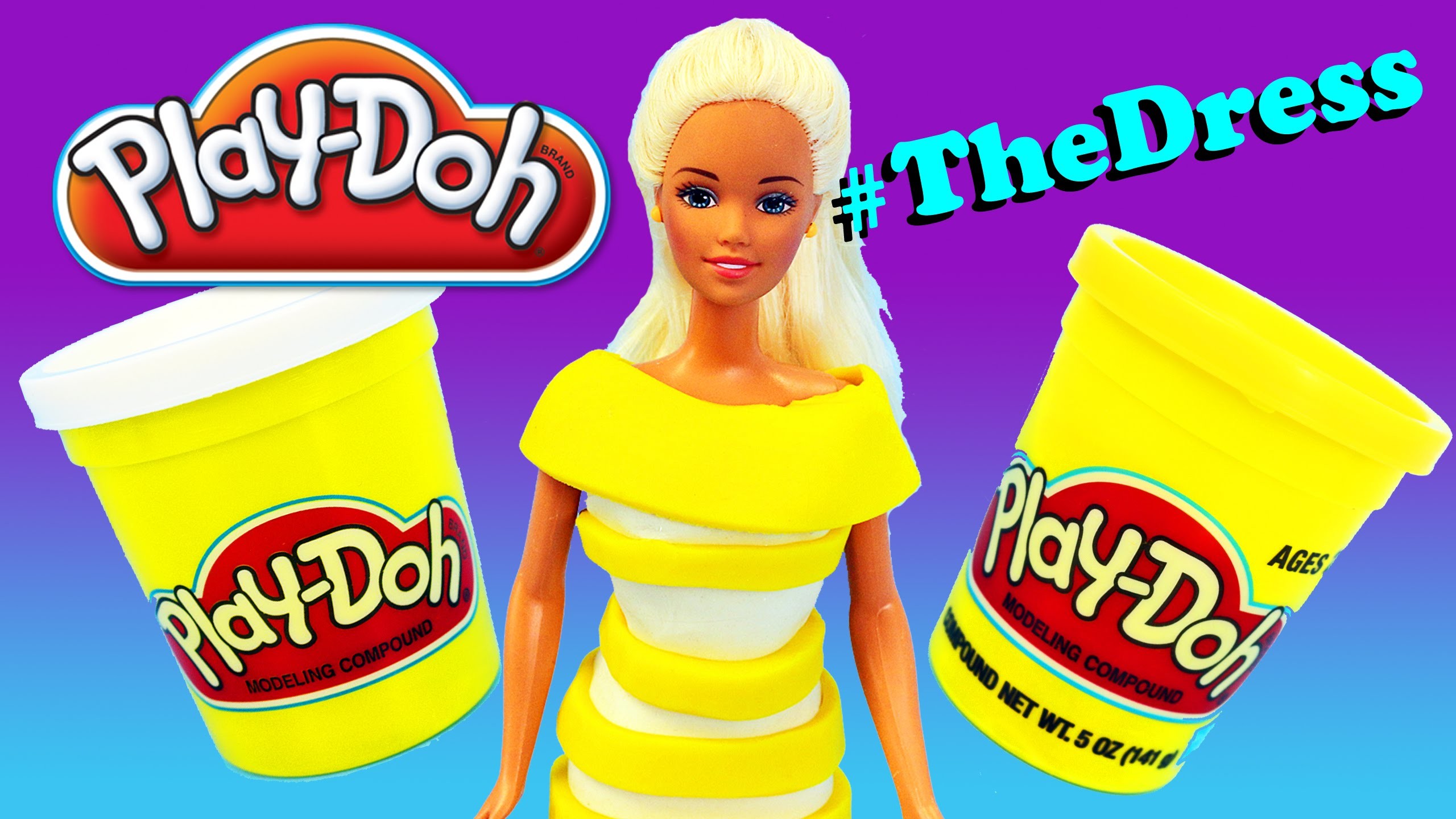 Play Doh #TheDress for Barbie How To Make The Dress out of Playdough by