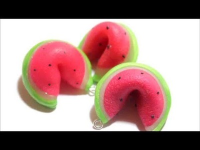 Polymer Clay Watermelon Fortune Cookie Tutorial