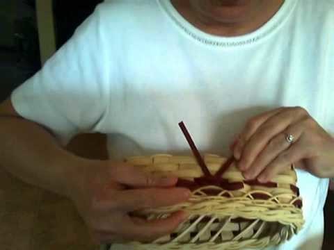 Basket Weaving Video #26d - Mini Muffin Basket - Step 4 of the Braided Rim and Weaving a Bow