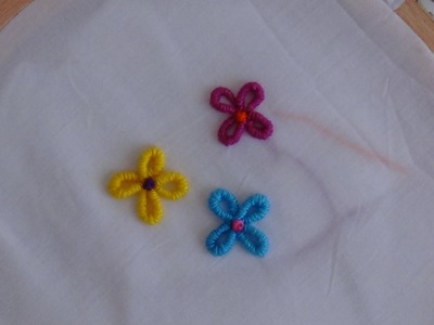 Hand Embroidery: Lazy Daisy & Bullion Knot Stitch