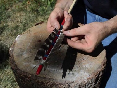 How to make a Native American Comanche arrow for primitive archery hunting.